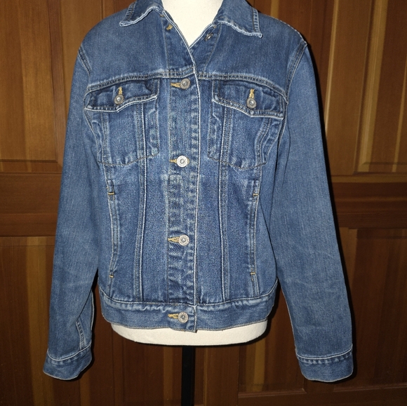 Upcycled One Of A Kind Embroidered Denim Jacket Size S Eddie Bauer Denim - Picture 4 of 10